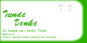 tunde denke business card