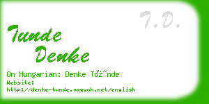 tunde denke business card